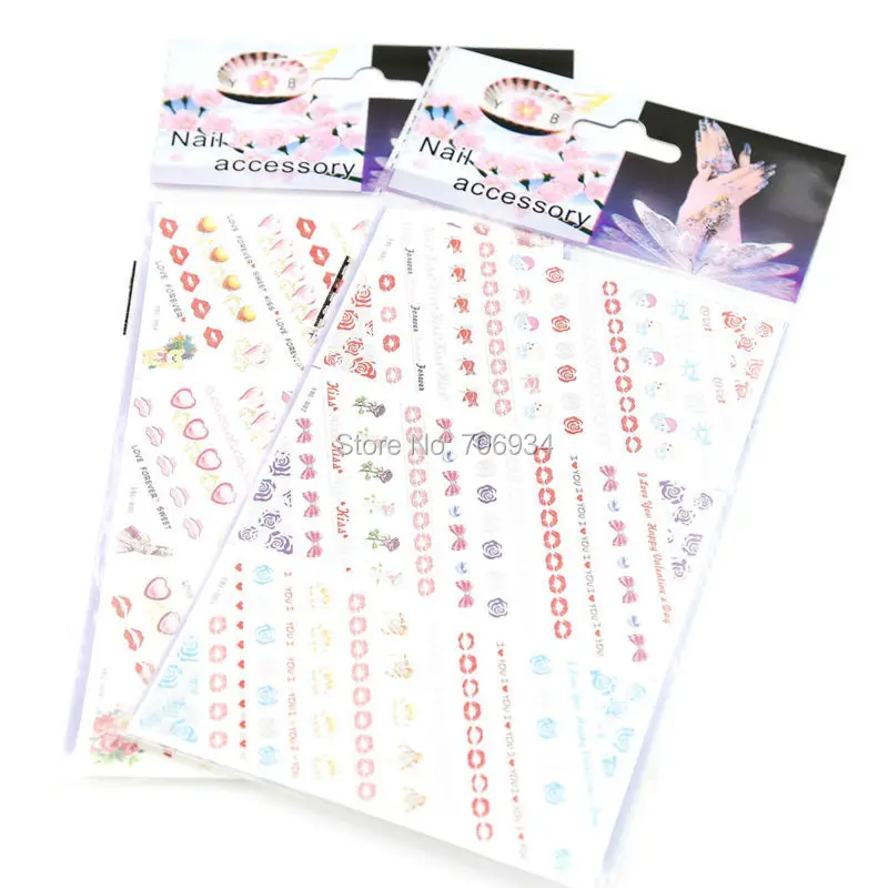 

Water Transfer Nail Sticker 10Pcs/lot Mix Designs Nail Art Decal Water Slide 185*125mm YBL