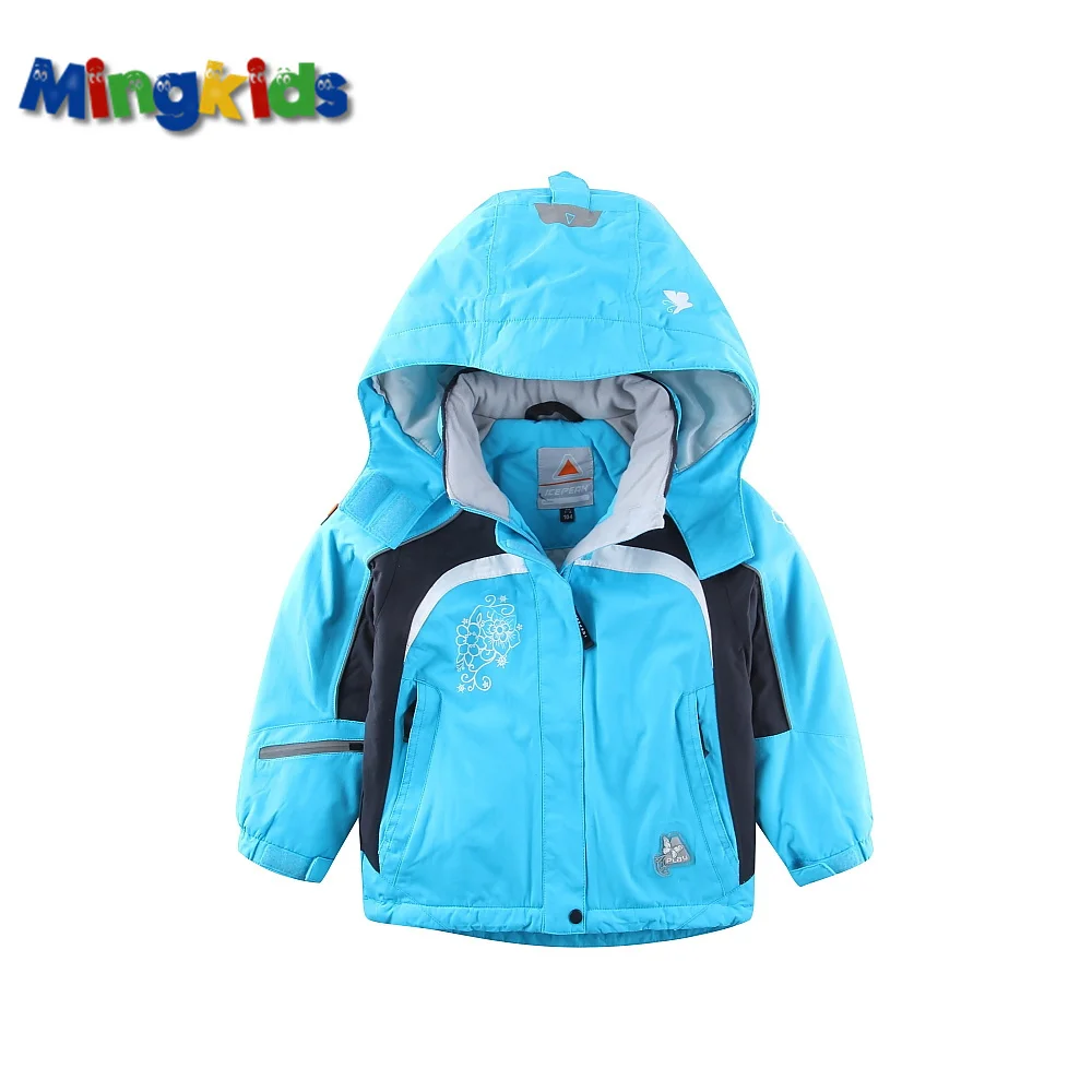 Mingkids открытый термальный Водонепроницаемый ветрозащитная куртка для девочек весна-осень Европейский Размеры Лыжная куртка время ограничено