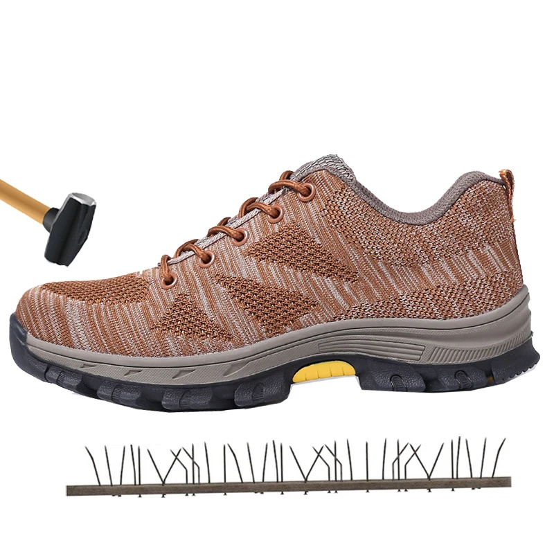 

Safety shoes fly woven net cloth breathable protective shoes anti-smashing and anti-pruning work shoes