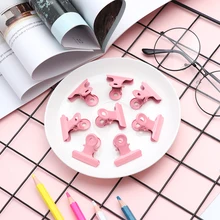 5 шт./компл. креативные зажимы милые розовые металлические зажимы офисные аксессуары Бумага клипы фото клипы