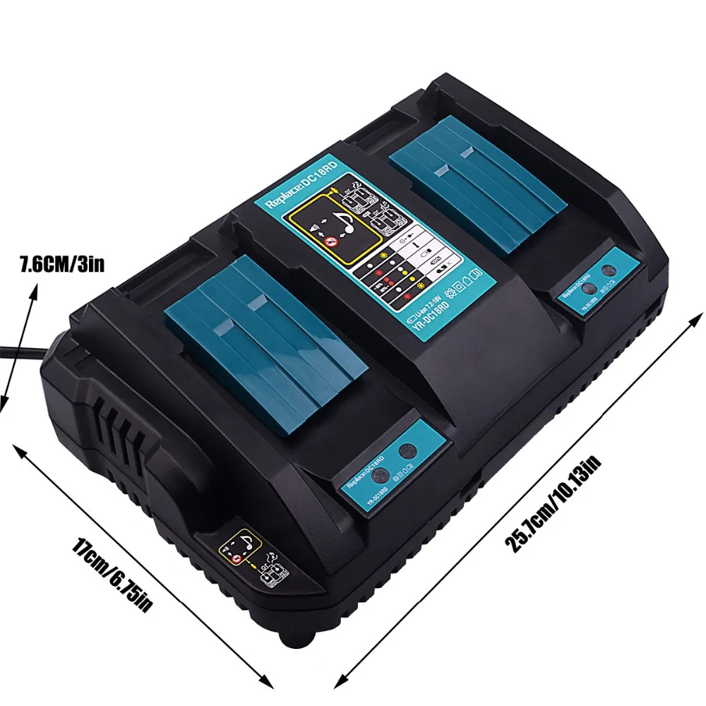 Штепсельная Вилка европейского стандарта 4A для Makita два порта USB двойной Батарея зарядное устройство 14,4 V 18 V 7,2 V DC18RA DC18RC DC18RD BL1830 BL1430