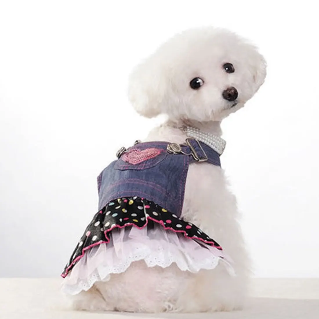 Buy Cute Heart Shape dog Jackets clothing dog dress