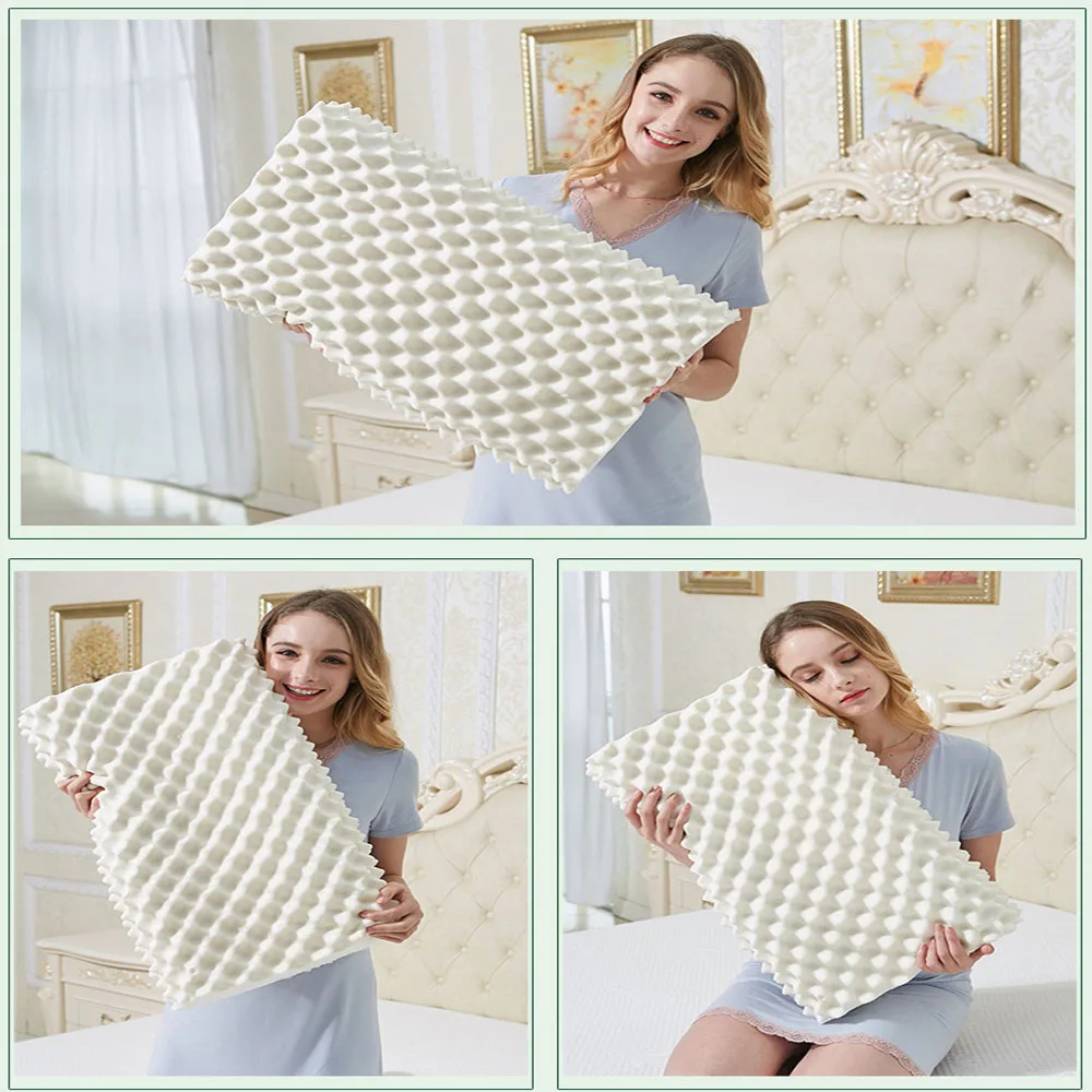 

Natural Cervical Contoured Orthopedic Latex Pillow Thailand Travesseiro Talalay Memory Neck Relaxation Massage Latex Home Pillow