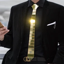 Ручной работы геометрическая форма Золотое зеркало хром космическая полоса галстук