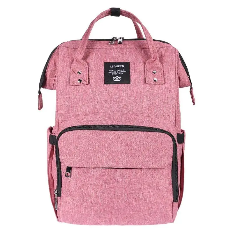 Сумка для подгузников для мам LEQUEEN, многофункциональная сумка для кормящих мам с большой емкостью, рюкзак для путешествий для мам и детей, сумка для ухода за детьми - Цвет: Rose Red