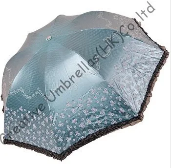 

women's summer parasol,100%sunscreen,UPF>50+,princess parasol,8 ribs,black coating,pocket parasol,UV protecting,arched lacing