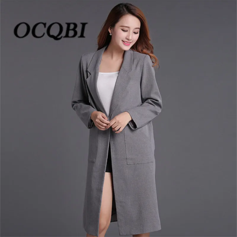 2018 Winter Elegant Women Long Coat High Quality OL Lady Streetwear