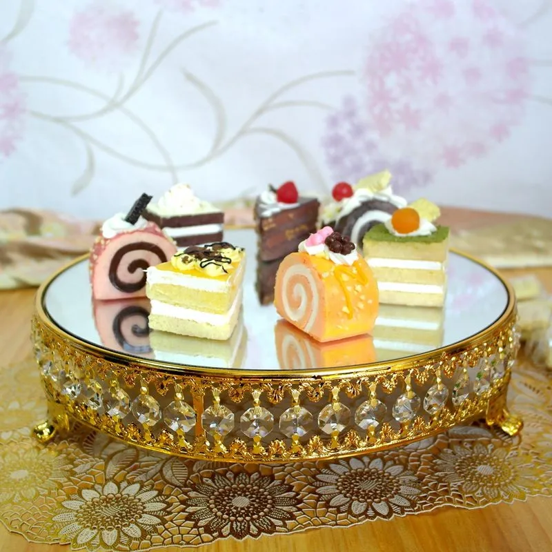 Plateau A Gateaux En Cristal Plaque Or Nouveau Style Miroir Plateau A Desserts Assiette A Fruits Pour Mariage Fete Evenement Livraison Gratuite Aliexpress