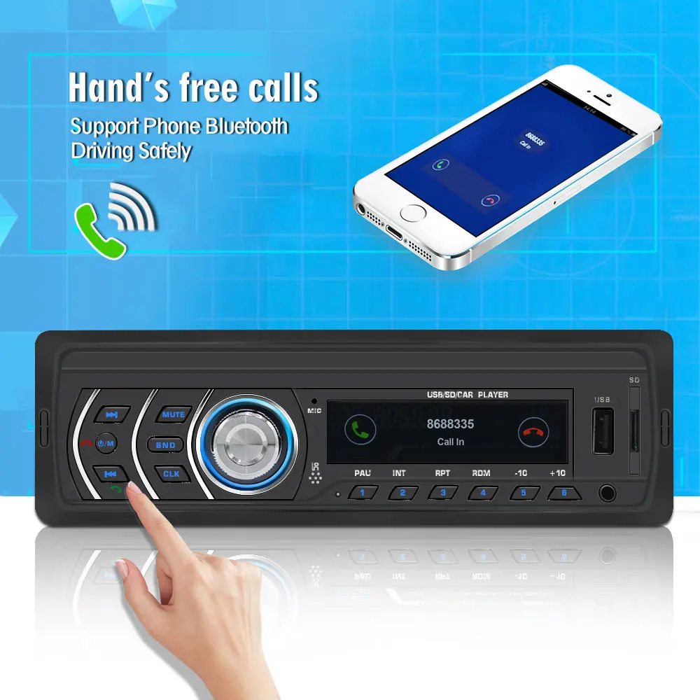 1Din автомобильный стереоплеер радио FM и MP3 MP4 Bluetooth приемник Aux с usb-портом и sd-картой музыкальный Универсальный плеер JQ1581