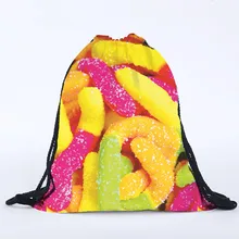 Рюкзак мешок с кулиской Фрукты 3D печать подростковые рюкзаки унисекс сумка для хранения путешествий Мини сумки Mochila# YJP