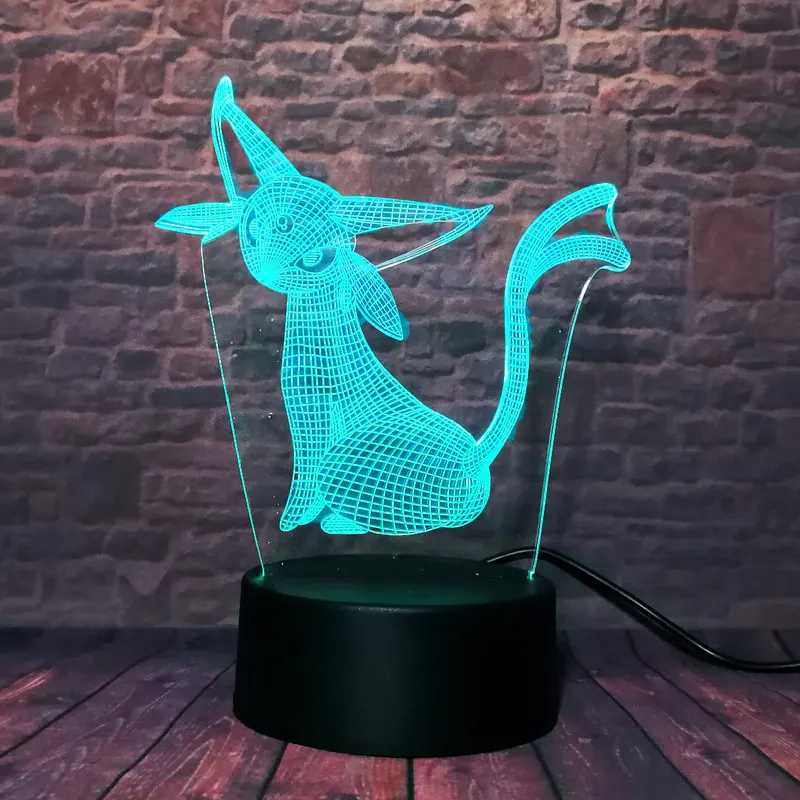 

Espeon Anime Figure 3D Luminous Lamp LED Touch Nightlight Sleeping 7 Color Change light Pokeball Eevee Figma Model Toys