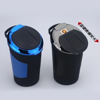 

Small Portable Cylinder Dual-purpose USB Slider Ignition Belt Electric Furnace Line Lighter Portable Car Ashtray With Lid 825V