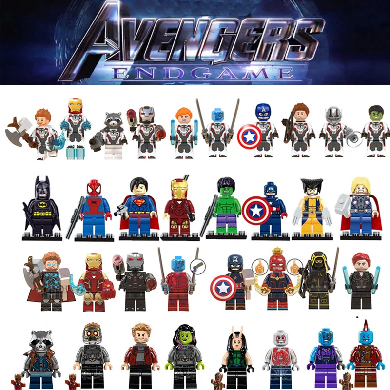 

Legoing Marvel Avengers Endgame 34pcs Set Figures War Machine Thanos Iron Spider Man Black Widow Building Blocks Toys