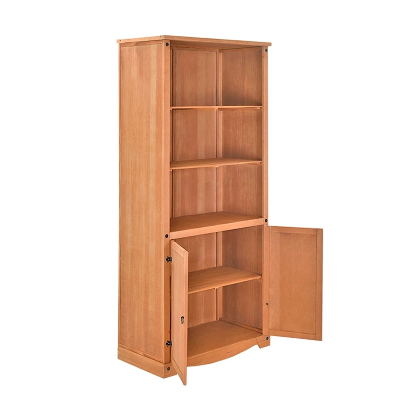 

Solid Pine Bookcase with 2 Door Book Shelf Dropshipping