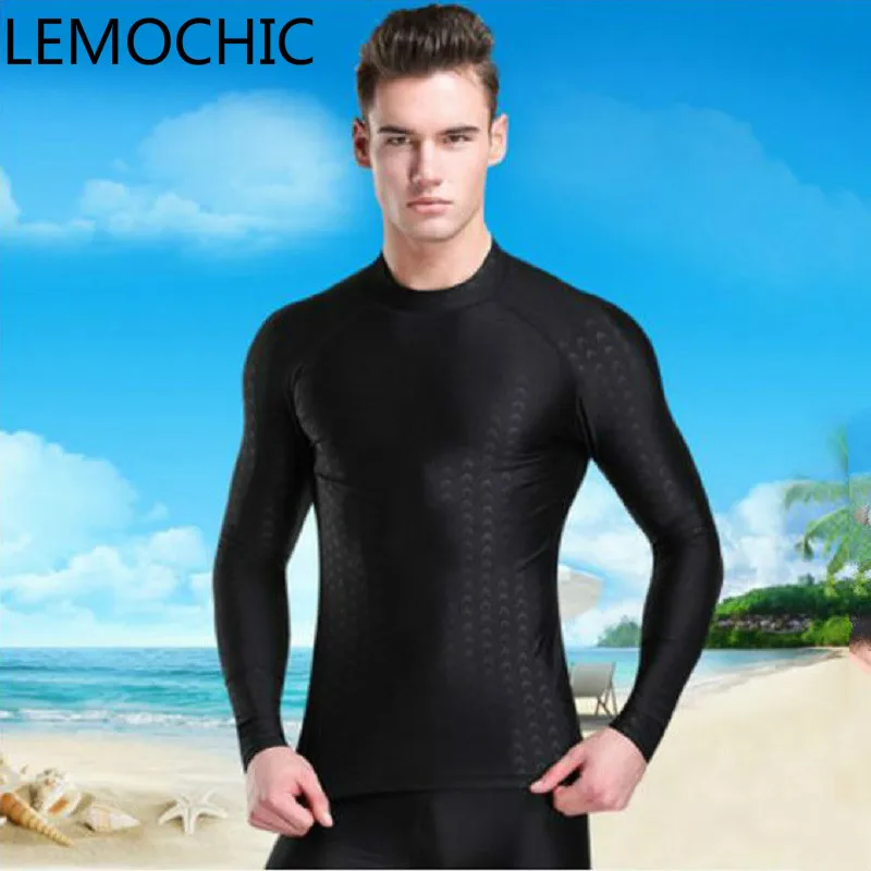 

LEMOCHIC Summer diving clothes suit jacket snorkeling jellyfish Sun proof warm waterproof fast dry swim men long sleeved