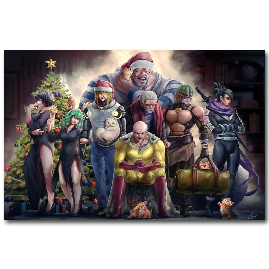 Постер One Punch Man Art из шелковой ткани с принтом 13x20 дюймов популярное японское аниме