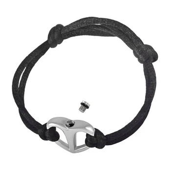 

MJB5020 Stainless Steel Circle cremation Bracelet with rope for Unisex