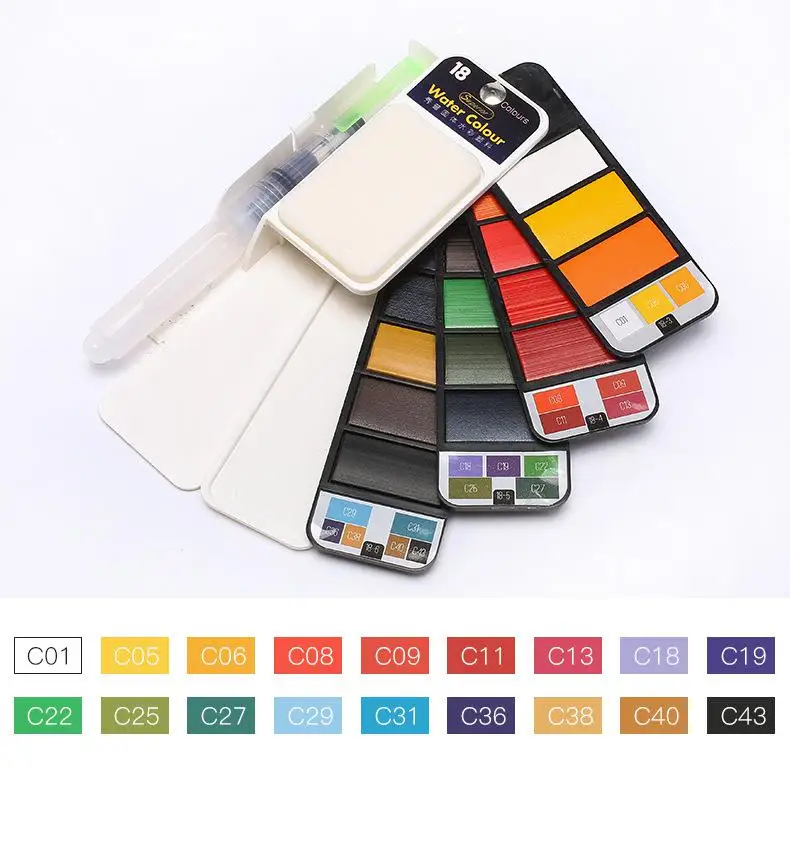Conjunto de Pintura Sólida com Escova de Água Aquarela para Desenho Conjunto de Arte para Crianças Nova Qualidade Água Caneta Portátil Arte Suprimentos Cor 20 Cheap Water Color