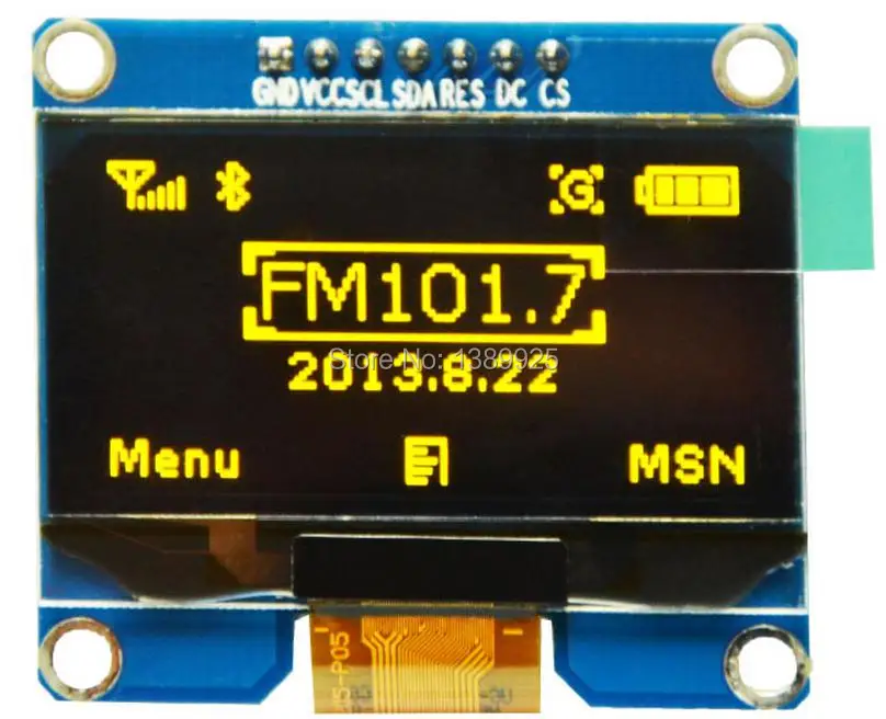 Оптовая продажа 1,54 дюймов 7PIN желтый OLED модуль SPD0301 Привод IC IIC/SPI интерфейс 128*64