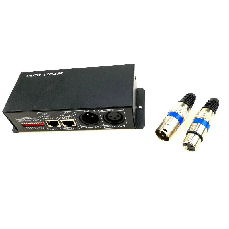 DC 12V 24V DMX512 декодер 3 канала 24A DMX контроллер для 3528 5050 5630 RGB Светодиодные полосы
