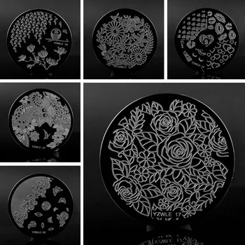 WUF 1 Pc 30 Designs Available YZWLE Stamping Plate Lace Negative Space Leaves Flowers Nail Art Template Tools Accessories