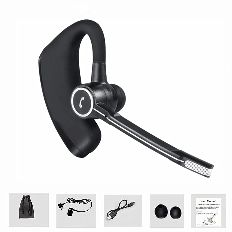 Handsfree Business Bluetooth Earphones Single Over Ear Wireless Headsets with Mic Sports Music V8S | Электроника