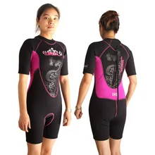 3mm Women submersible short sleeve suit submersible women s thermal clothing aureateness sunscreen Neoprene material clothing