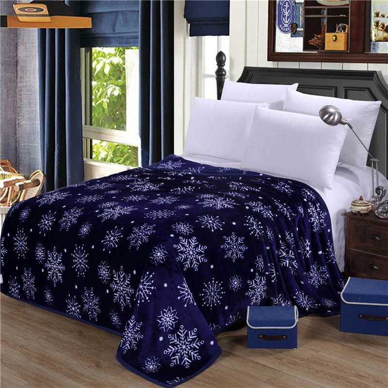 100 Polyester Bedspread with Snowflake,Fleece Blanket/Throw Blanket on