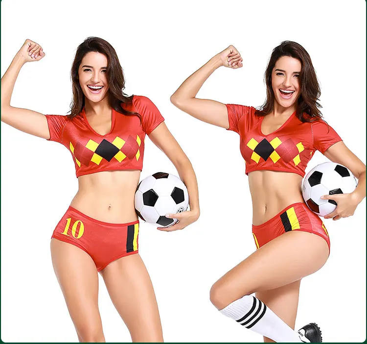 الداخلية مشغل بلجيكا المشجع لكرة القدم فتاة تنكرية زي P2801