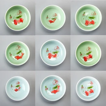 

Chinese Tea Cups Ceramic Tureen Fish Tea Bowl Mugs For Pu' er Green Black Oolong Tea Tie Guanyin Scented Tea Drinkware D043