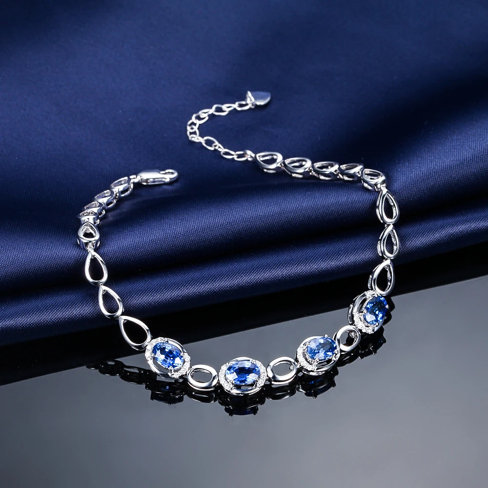 ZOCAI БРЕНД Зодиак голубой настроение 18 К White Gold 2.0 ct Sapphire 0.15 ct бриллиантовый браслет Fine Jewelry 18 К цвета розового золота доступна s00514