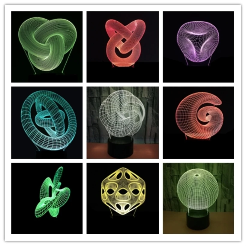 

Creative 3D Illusion Lamp 7 Colors Changeable LED Night Light Abstract Artist Graphics New Year Gift Home Decaration