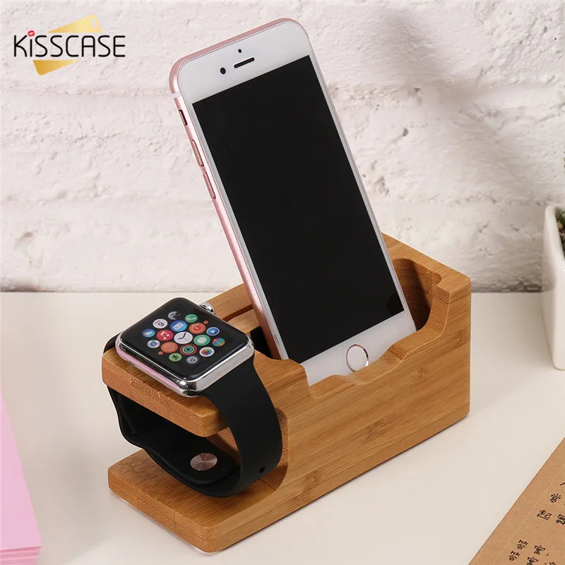 KISSCASE 100% Original Wooden Phone Holder For iPhone 7 6