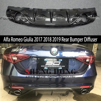 

For Alfa Romeo Giulia 2017 2018 2019 Rear Bumper Diffuser Bumpers Lip Protector Guard skid plate Carbon fiber
