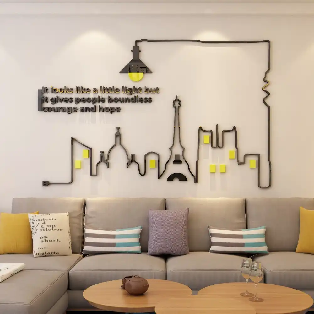 3D Wall Sticker Acrylic Wall Decorations Living Room Bedroom World Map
