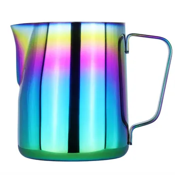 

ROKENE Stainless Steel Pitcher Colorful Milk frothing jug Espresso Coffee Pitcher Barista Craft Milk Frothing Jug Mugs 350 600ml