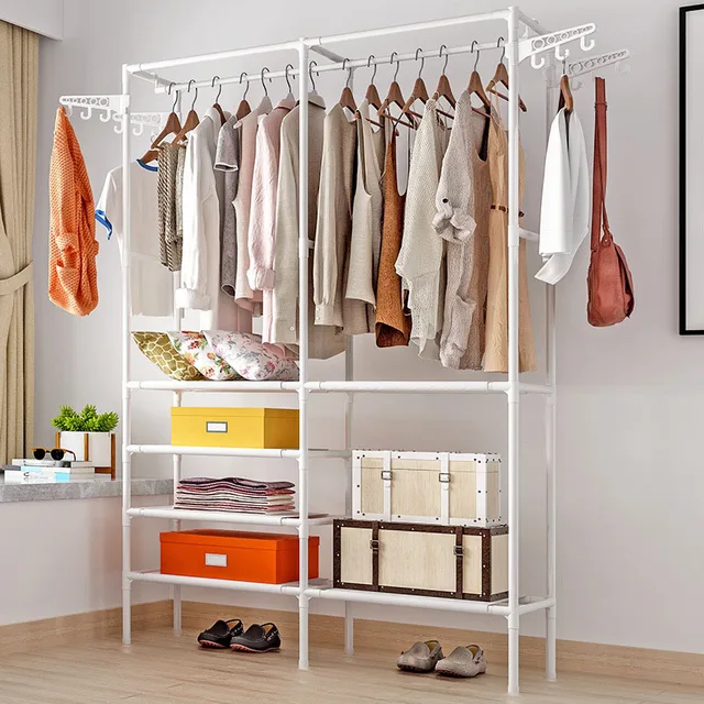 Aliexpress Simple Coat Rack Multifunctional Bedroom Simple Coat Rack Multifunctional Bedroom Wardrobe Storage Shelves Indoor Drying Home Furniture