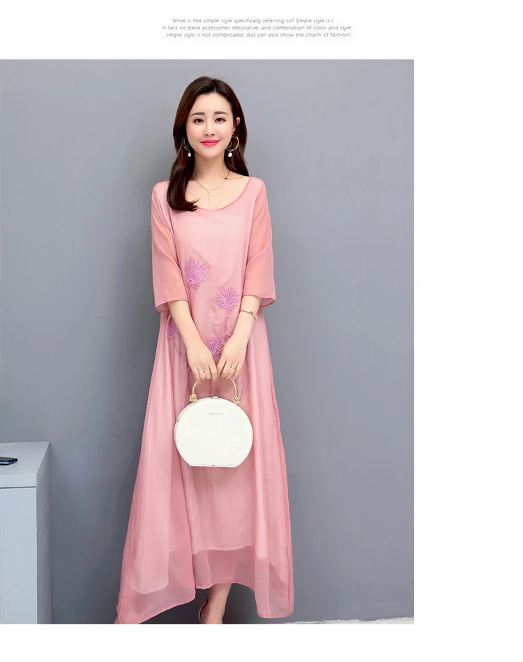 Women Dresses Evening Party Summer Vintage Embroidery Maxi Long Formal Dress Women Elegant Plus Size Vestidos De Novia 2019 10