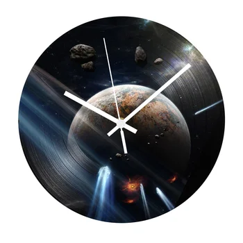 

Earth Record Wall Clock Modern Design Planet Silent Vinyl Record Clock Vintage Wall Clocks for Living Rooom Home Decor Gift