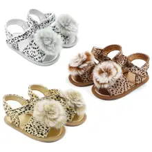 Для новорожденных; для маленьких девочек; Летние леопардовые сандалии кроссовки детские дышащие короткие детские противоскользящая кожаная обувь для ползунков мокасины; женская обувь на плоской подошве