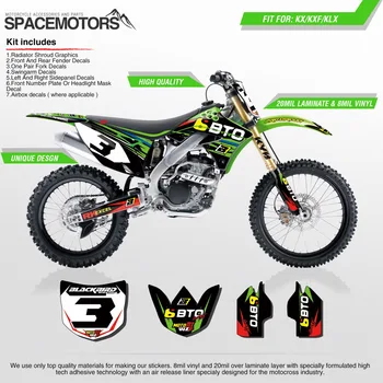

Decal background sticker dual layer kit for motorcycle KX KLX KXF 85 100 250 450 cc 2004...2016 Motocross Enduro fmx