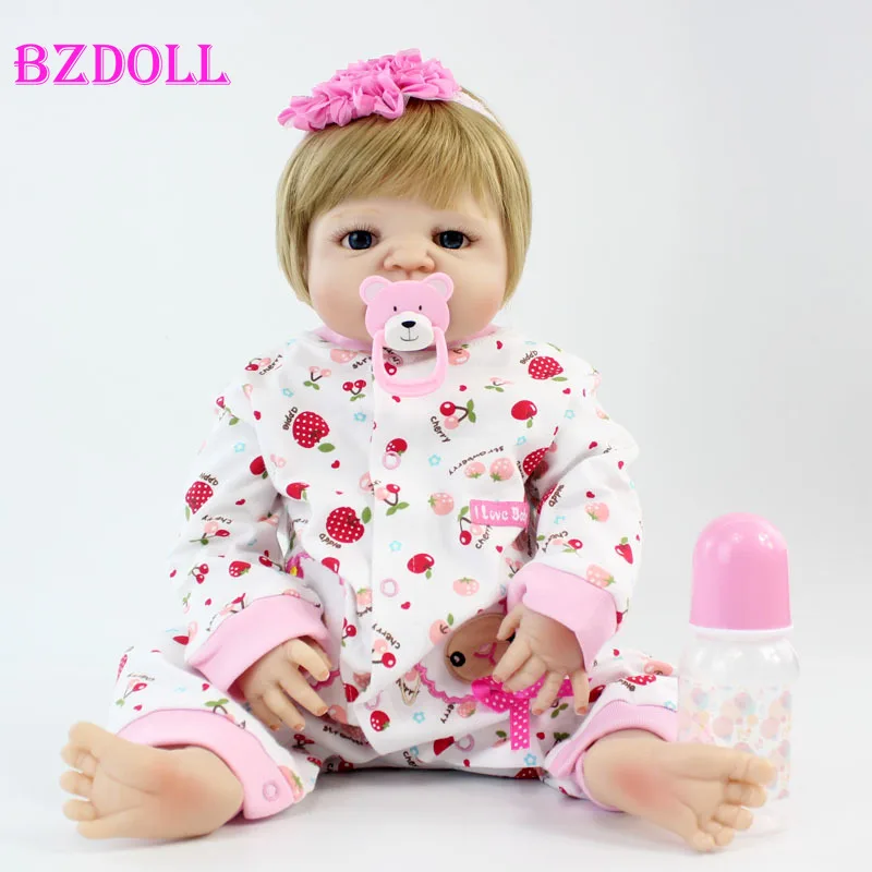 BZDOLL 22 дюйма силиконовая кукла для новорожденного Реалистичная принцесса малыш