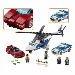 Лепин 60138 город Полиция серии 02018 Высокое скорость Охота вертолет гоночный автомобиль строительные блоки кирпичи детские игрушки для детей