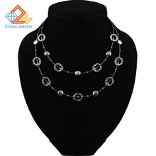 Очаровательное Двухслойное Европейское ожерелье и американская мода ювелирные изделия Большой кабель связывания оптом