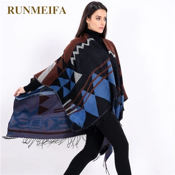 

[RUMNEIFA] 2019 New Cashmere Scarf Women Plaid Blanket Scarf Stole Women's Scarves Shawls and Wraps Tassel pashmina bufanda