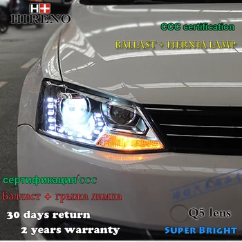 

Hireno Headlamp for 2012-2015 Volkswagen Jetta MK6 Headlight Assembly LED DRL Angel Lens Double Beam HID Xenon 2pcs