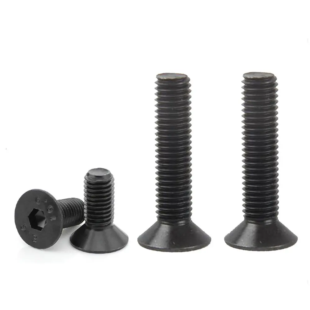 

Bluemoona 50 Pcs - Metric M5 Hex Socket screw flat head Hexagon cap screws bolt Carbon steel Metal M5x8mm