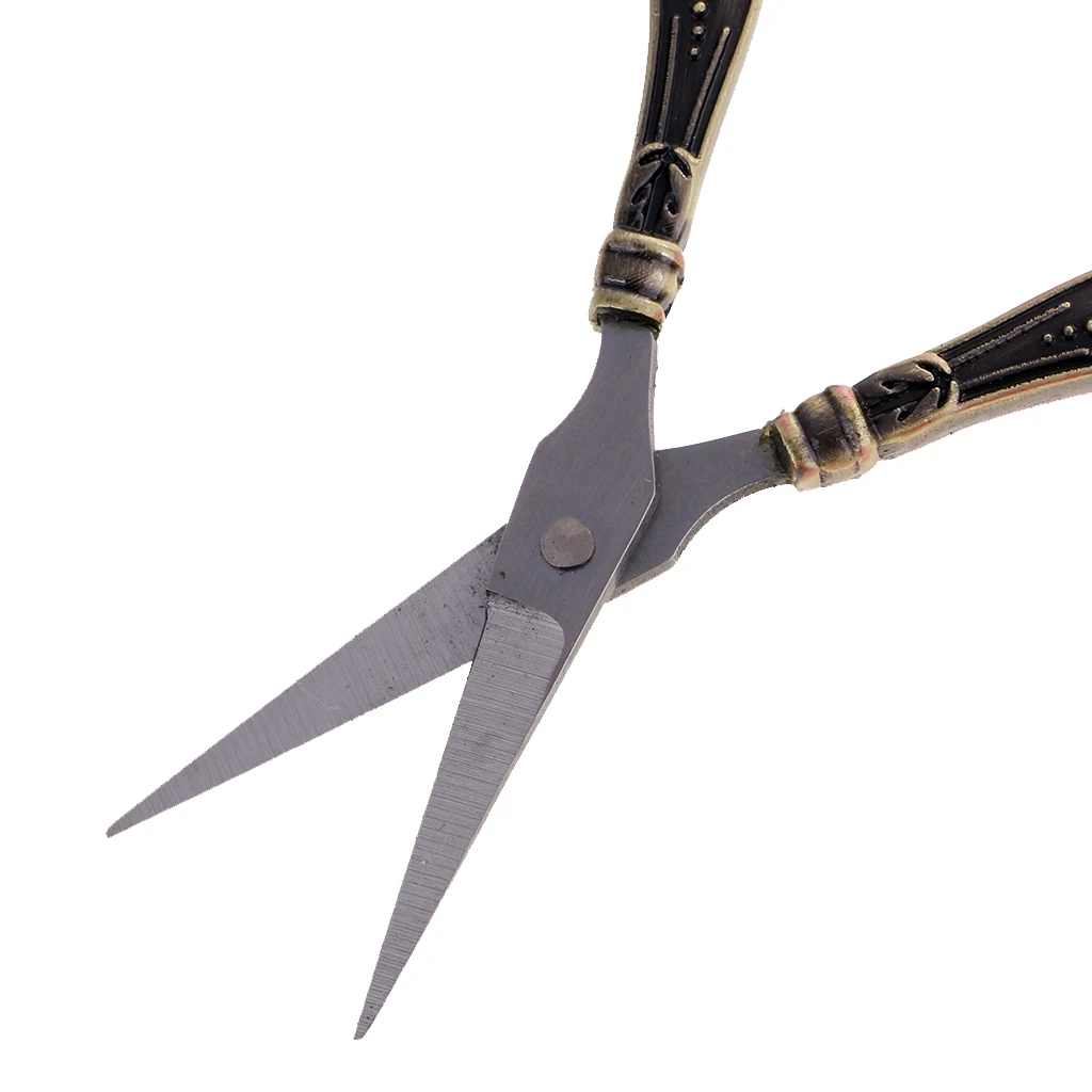 Vintage Europea Style Floral Scissors for Needlework Embroidery Sewing Craft Red Bronze/ Bronze