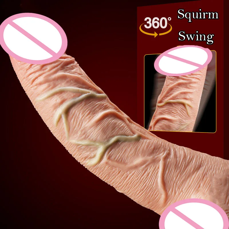 Automatic Jelly Dildo Realistic Swing Squirm Dildo With Suction Cup Artificial Penis Clitoris Stimulator Sex Dildos For Women