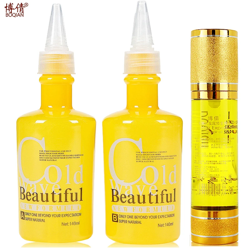 

BOQIAN 140ml*2 Cold Wave Beautiful Curly Hair Perming Cream + 60ml Hair Oil, Makes your Hair Curling, Smooth, Softness BQ32